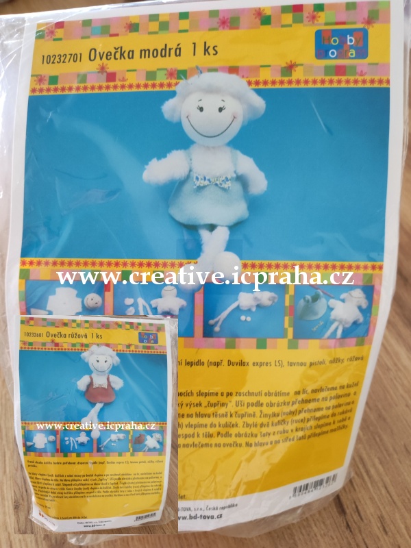 skládačka Ovečka růžová/modrá 1ks 10232601